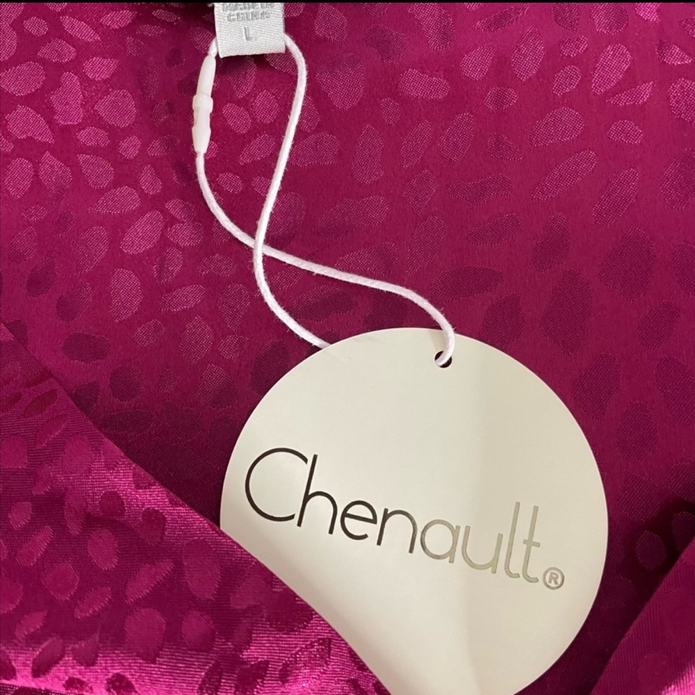 Chenault  Fuchsia Long Sleeve Wrap Blouse Size L - Picture 13 of 13